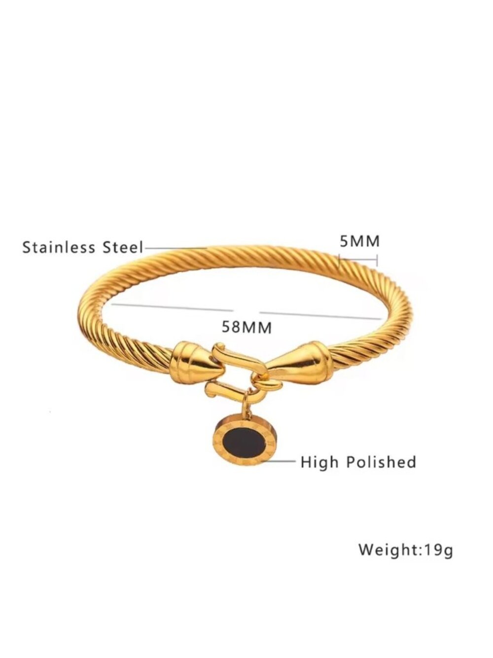 Luxury | high quality | fashionable |Silver Bracelet with Black Charm - Picture 8 of 8